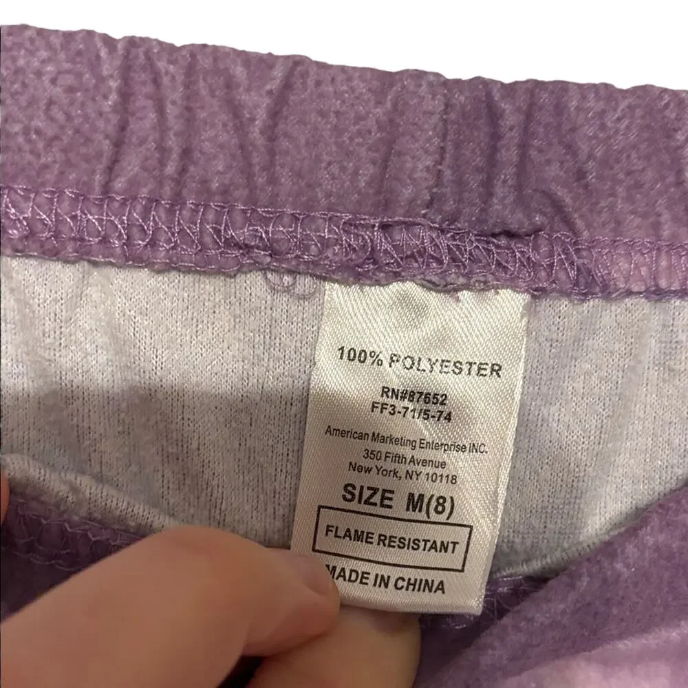 Disney Frozen Elsa Purple Princess Print Leggings Size M (8)